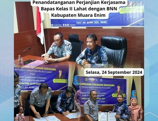 Penandatanganan Perjanjian Kerja Sama program P4GN dengan Bapas Kelas II Lahat
